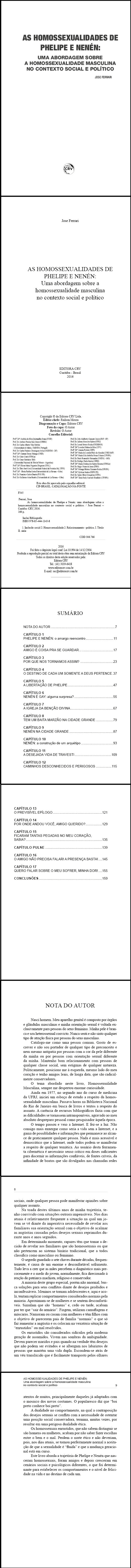 AS HOMOSSEXUALIDADES DE PHELIPE E NENÉN:<br>uma abordagem sobre a homossexualidade masculina no contexto social e político